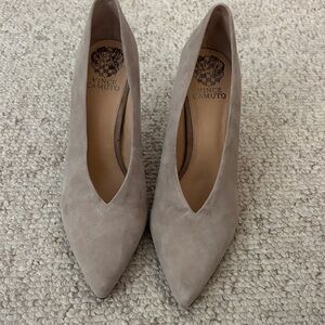 Vince Camuto Women's Beige Suede Heels
